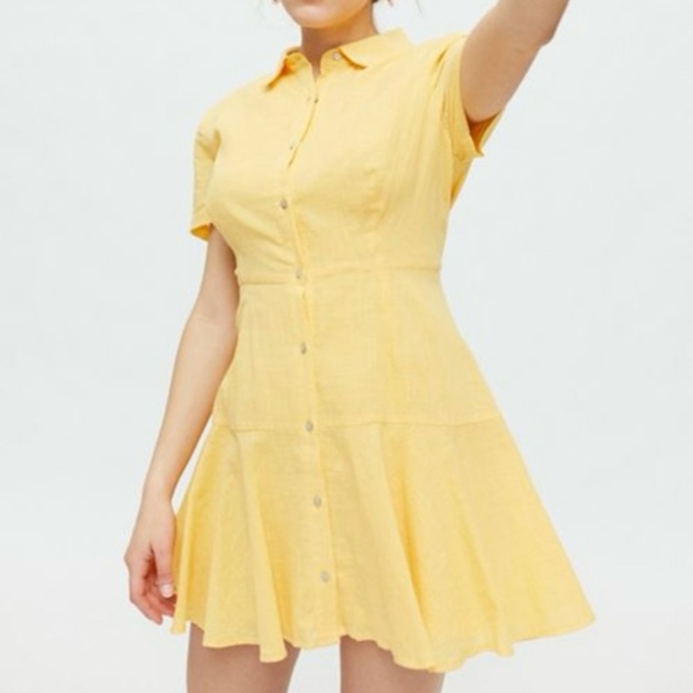 Urban Outfitters Linen Button Down Beach Dress